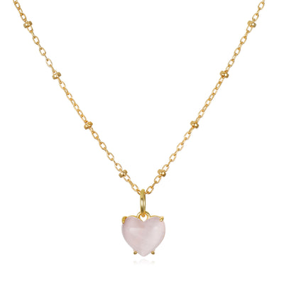 New! Sweet Heart Necklace-Pink