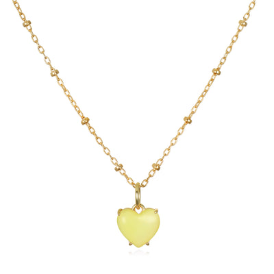 New! Sweet Heart Necklace-Yellow