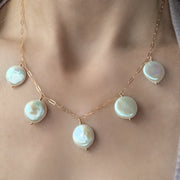 New! Pearl Coin Necklace