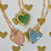 Framed Heart Necklace-Aventurine