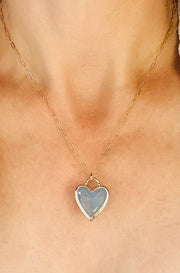 Framed Heart Necklace-Aventurine