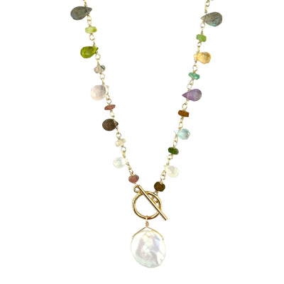 New! Wildflower Toggle Necklace-Keshi Pearl