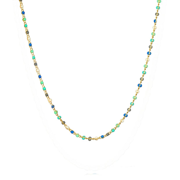 New!  Beaded Wrapped Necklace-Ocean