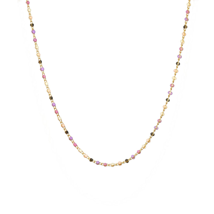 New!  Beaded Wrapped Necklace-Orchid