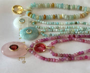 New!  Triple Gemstone Beaded Chokers-Aquamarine & Larimar