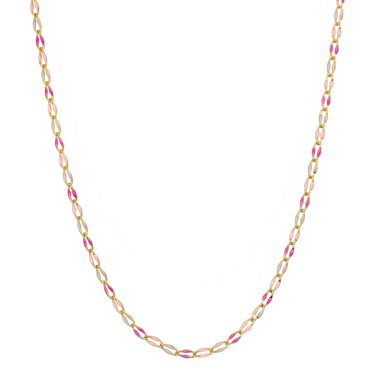 New!  Curb Enamel Necklace-Orchid