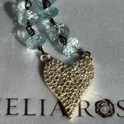 New! Diamond Heart & Topaz Necklace-Limited Edition
