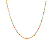 New!  Beaded Wrapped Necklace-Rainbow