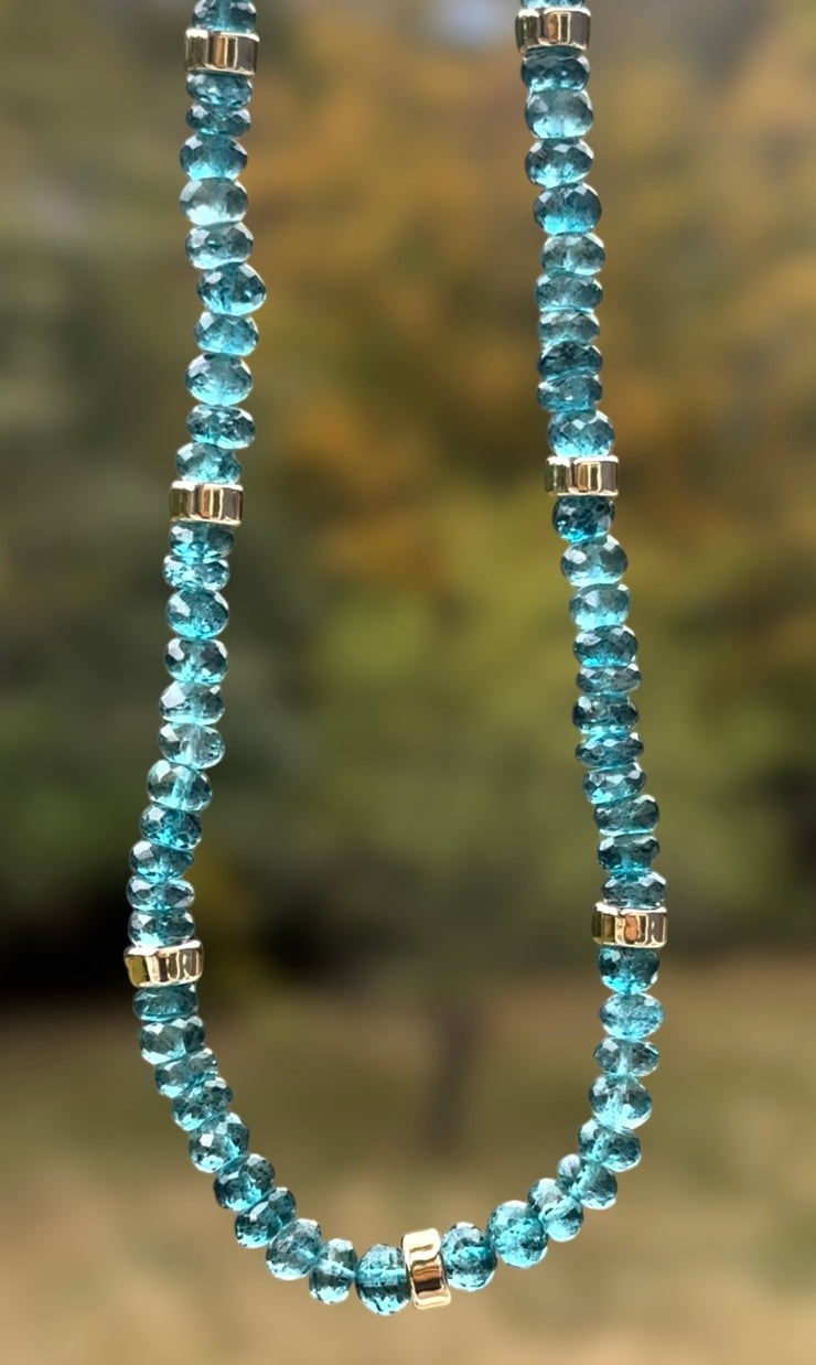 New!  Blue Apatite Collar Necklace