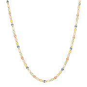 New!  Curb Enamel Necklace-Rainbow