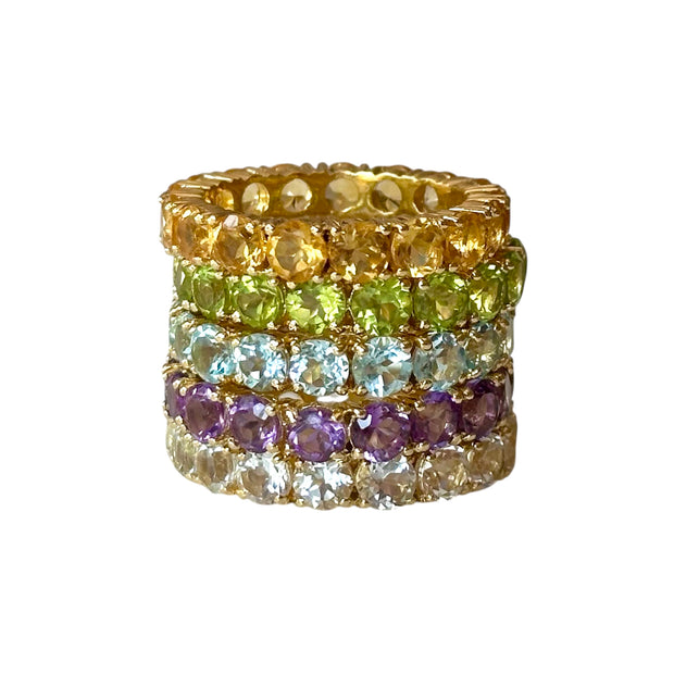 New! Gemstone Eternity Rings-Gold