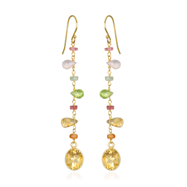 Wildflower Bezel Dangles-Citrine