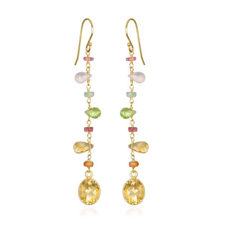 Wildflower Bezel Dangles-Citrine