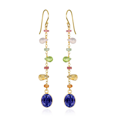 Wildflower Bezel Dangles-Iolite