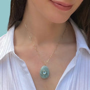 New! Amazonite & Amethyst Pear Pendant-Multiple Lengths