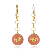 New! Double Gemstone Dangles-Moonstone & Citrine