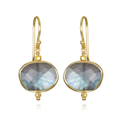 New! Bezeled Drops-Labradorite