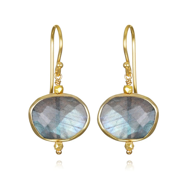 New! Bezeled Drops-Labradorite