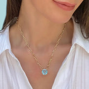 New! Grand Gemstone Paperclip Necklace-Amethyst