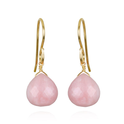 New! Briolette Dangles-Pink Opal