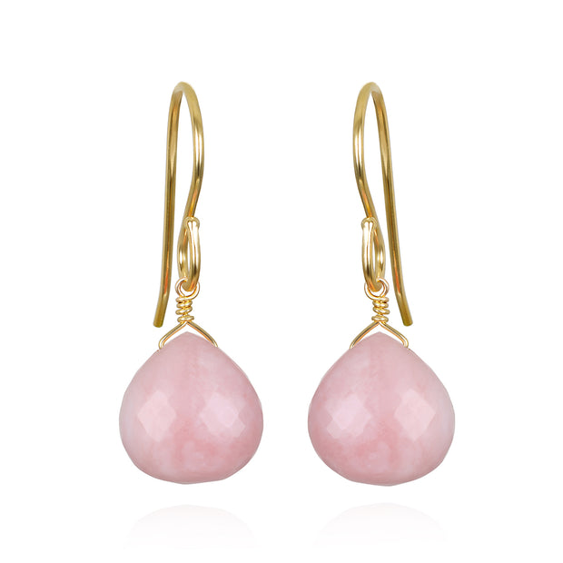 New! Briolette Dangles-Pink Opal