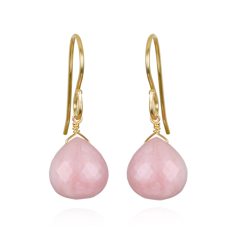 New! Briolette Dangles-Pink Opal