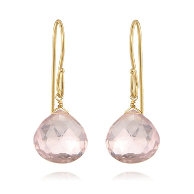 New! Briolette Dangles-Rose Quartz