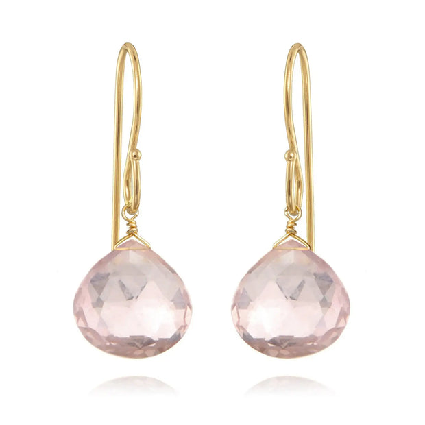 New! Briolette Dangles-Rose Quartz