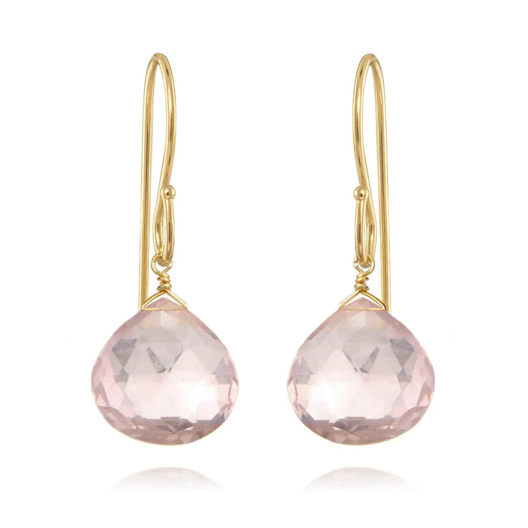 New! Briolette Dangles-Rose Quartz