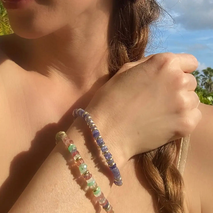 New! Fluorite Heishi Beaded Bracelet