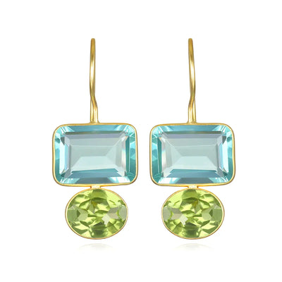 New! Valencia Earring-Aqua & Lime