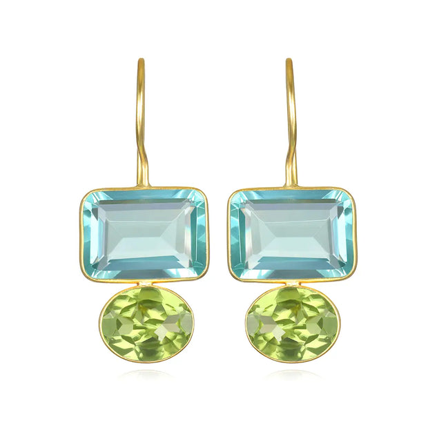 New! Valencia Earring-Aqua & Lime