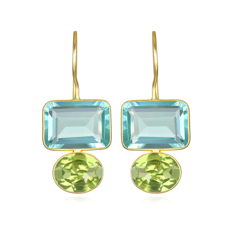 New! Valencia Earring-Aqua & Lime