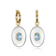 New! Quartz & Topaz Oval Huggies