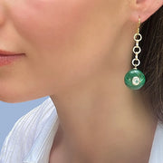 New! Double Gemstone Dangles-Moonstone & Citrine