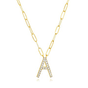 New! Grand Diamond Initial Necklace-All Letters