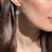 New! Gemstone Post Hoop-Blue Topaz