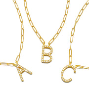 New! Grand Diamond Initial Necklace-All Letters