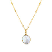 Bezeled Pearl Satellite Necklace