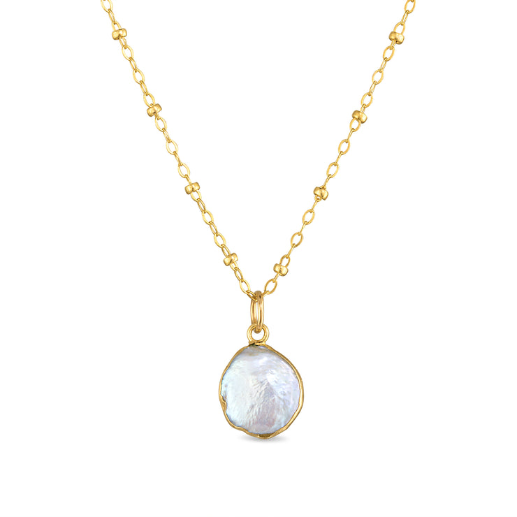 Bezeled Pearl Satellite Necklace