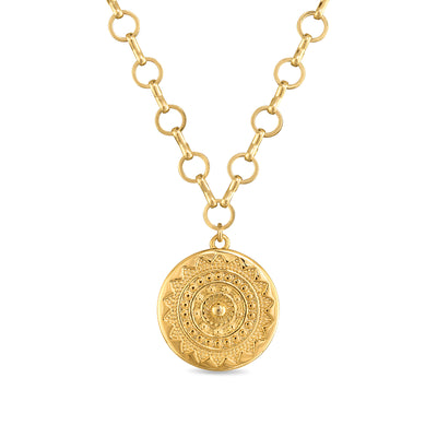 New! Sun Medallion Pendant Necklace