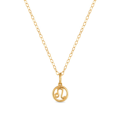 New! 14k Gold Zodiac Charm Necklace - Leo