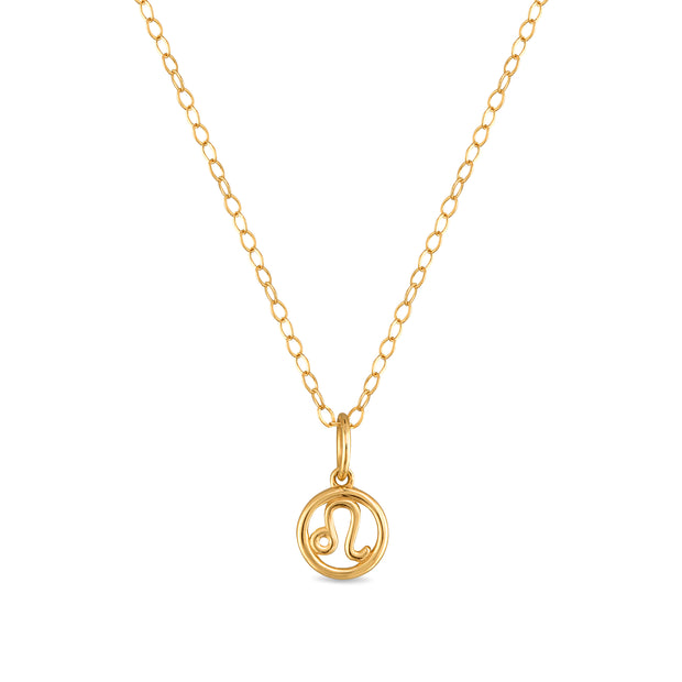 New! 14k Gold Zodiac Charm Necklace - Leo