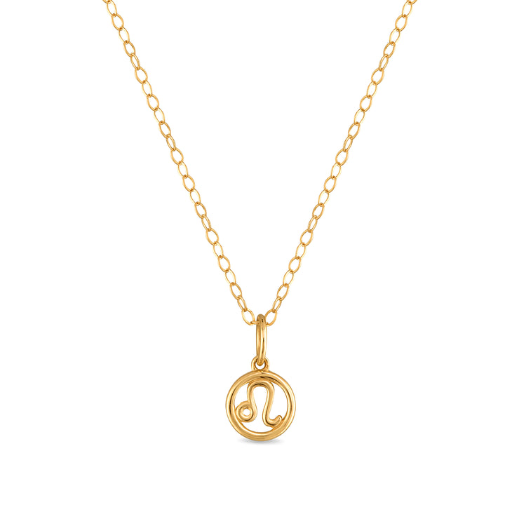 New! 14k Gold Zodiac Charm Necklace - Leo