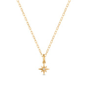 New!  14k Gold Diamond Starburst Necklace