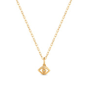 New! 14k Gold Diamond Evil Eye Necklace