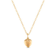 New!  14k Gold Puffed Heart Necklace