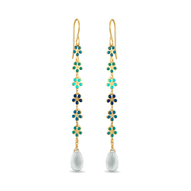 New! Green Amethyst Daisy Dangles