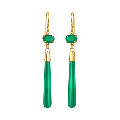 New! Gemdrop Dangles - Green Onyx