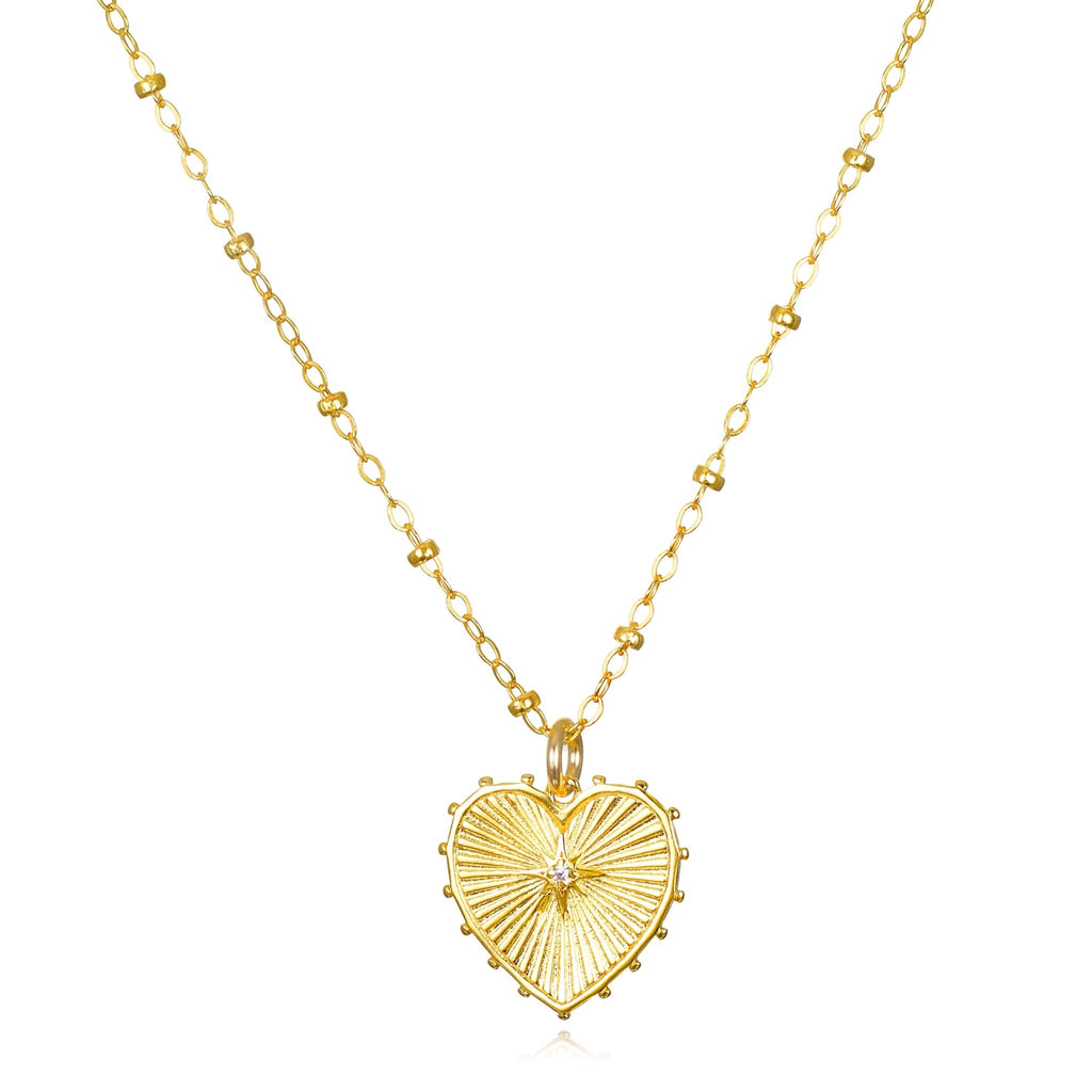 Beaded Heart Satellite Necklace